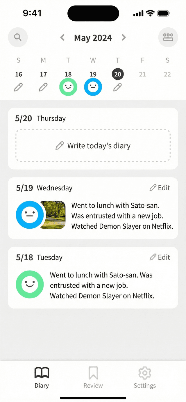 3-Choice Diary App
